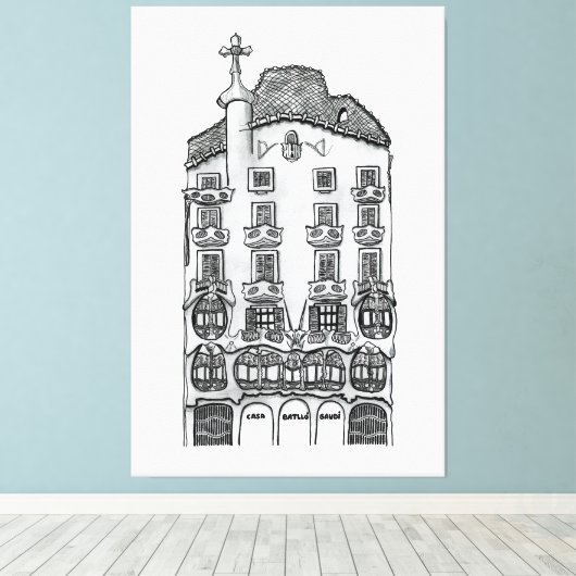 Casa Batllo Gaudi (Barcelona) Leinwanddruck (Insitu (Holzboden))