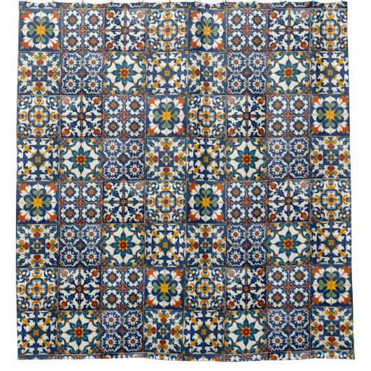 Casa Colorida Azulejo Duschvorhang (Vorderseite)