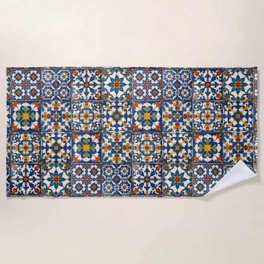 Casa Colorida Azulejo Strandtuch (Vorderseite)