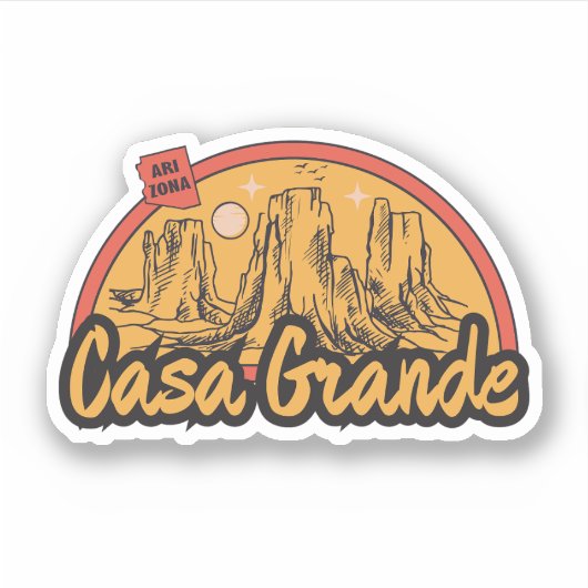 Casa Grande, Arizona Aufkleber (Vorderseite)