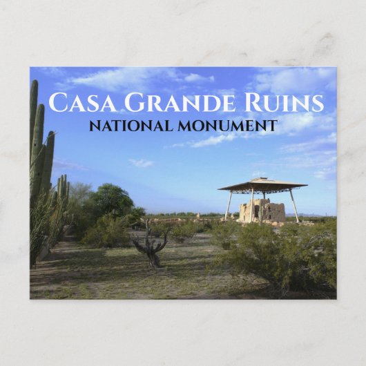 Casa Grande, das Grand House, Nationaldenkmal AZ Postkarte (Vorderseite)