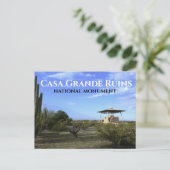 Casa Grande, das Grand House, Nationaldenkmal AZ Postkarte (Stehend Vorderseite)