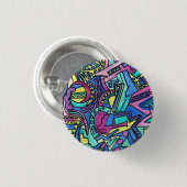 Casa Mia-Handbemalte abstrakte Kunst Button (Vorne & Hinten)