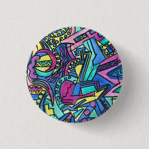 Casa Mia-Handbemalte abstrakte Kunst Button