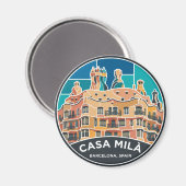 Casa Milà Spanien Magnet (Vorderseite/Rückseite)
