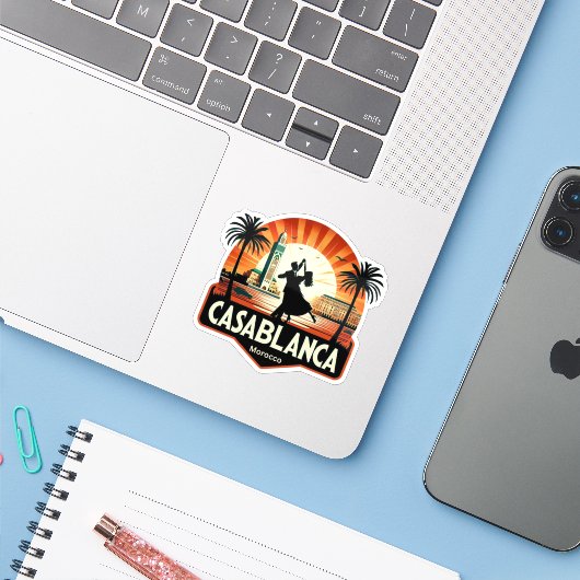 Casablanca Aufkleber (Laptop mit iPhone)