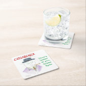 Casablanca Beer Mat oder Cocktails Rechteckiger Pappuntersetzer (Vor Ort)