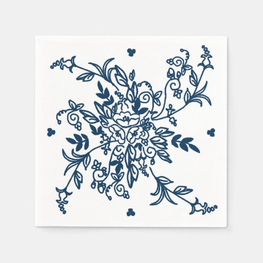Casablanca Blue über das Weißbuch Napkins Serviette (Vorderseite)