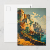 Casablanca Coast: Vintage Eleganz Postkarte (Vorne/Hinten)