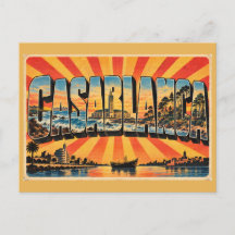 Casablanca Küstenmoschee Art Deco Vintage Reise 