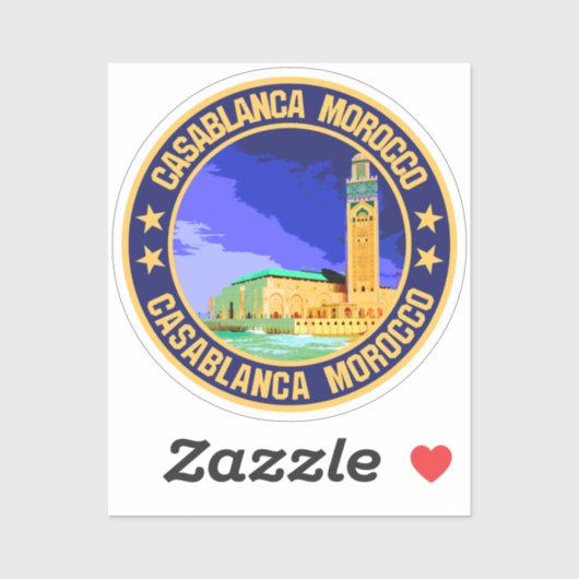 Casablanca Marokko Aufkleber (Blatt)