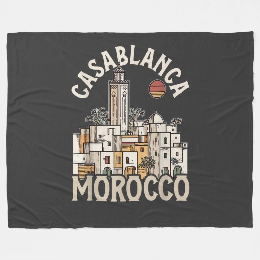 Casablanca Marokko Fleecedecke (Vorderseite (Horizontal))