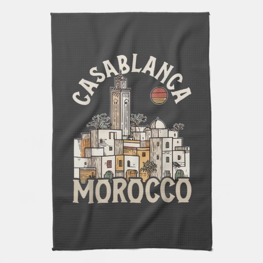 Casablanca Marokko Geschirrtuch (Vertikal)