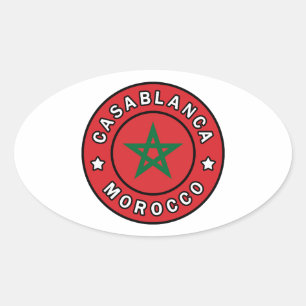 Casablanca Marokko Ovaler Aufkleber