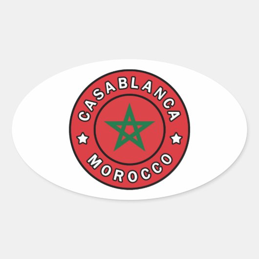Casablanca Marokko Ovaler Aufkleber (Vorderseite)