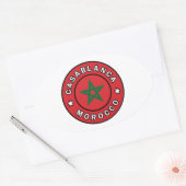 Casablanca Marokko Ovaler Aufkleber (Umschlag)