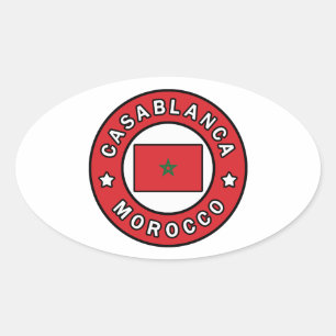 Casablanca Marokko Ovaler Aufkleber