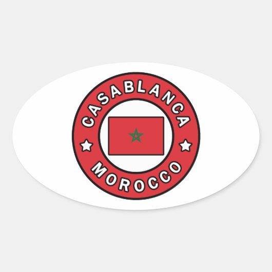 Casablanca Marokko Ovaler Aufkleber (Vorderseite)
