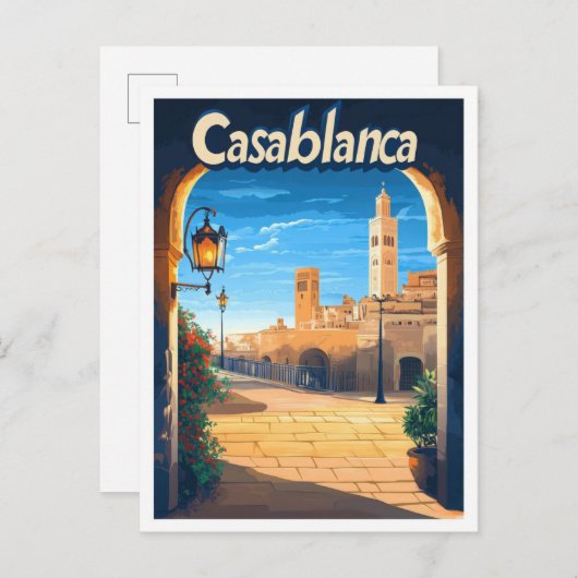 Casablanca Marokko Postkarte (Vorne/Hinten)