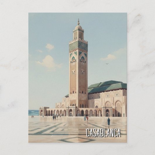 Casablanca Marokko Reise Postkarte (Vorderseite)