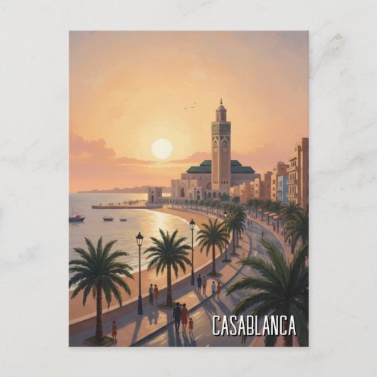 Casablanca Marokko Reise Postkarte (Vorderseite)