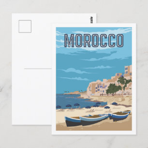 Casablanca Marokko Reiseort Illustration Postkarte