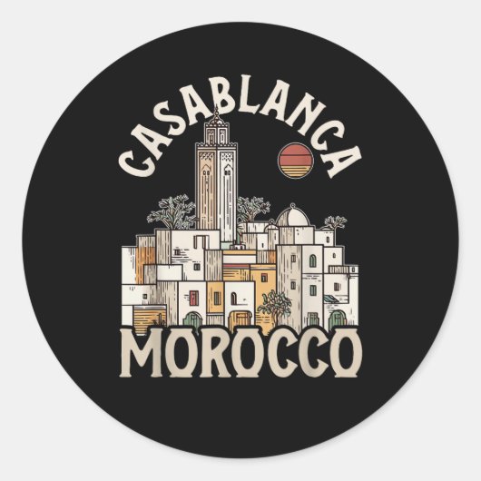 Casablanca Marokko Runder Aufkleber (Vorderseite)