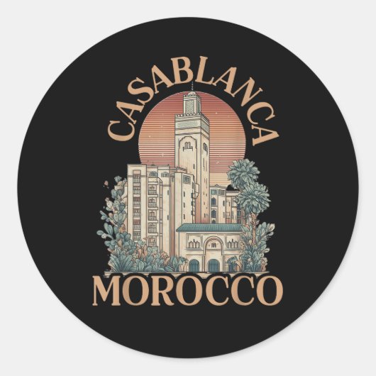 Casablanca Marokko Runder Aufkleber (Vorderseite)