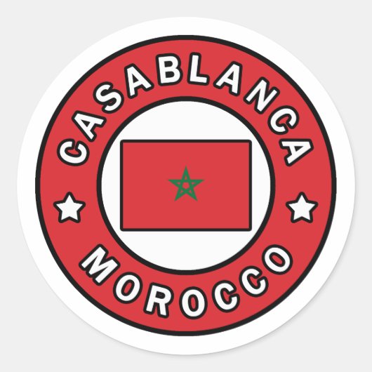 Casablanca Marokko Runder Aufkleber (Vorderseite)