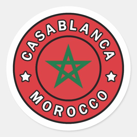 Casablanca Marokko Runder Aufkleber (Vorderseite)