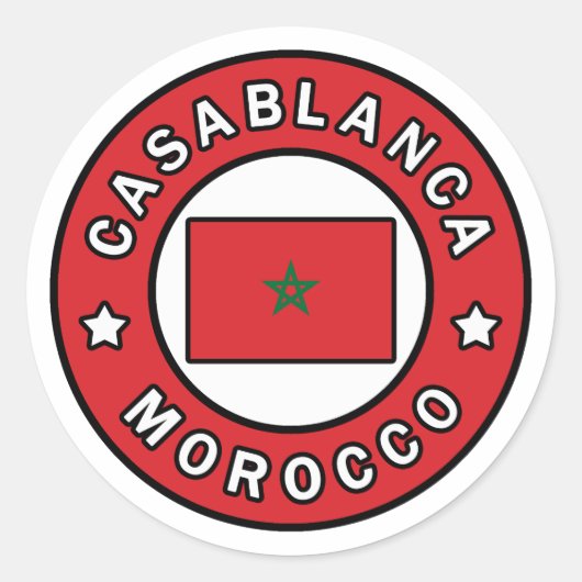 Casablanca Marokko Runder Aufkleber (Vorderseite)