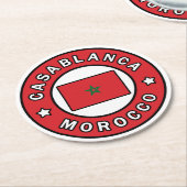 Casablanca Marokko Runder Pappuntersetzer (Angewinkelt)