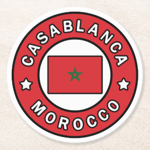 Casablanca Marokko Runder Pappuntersetzer