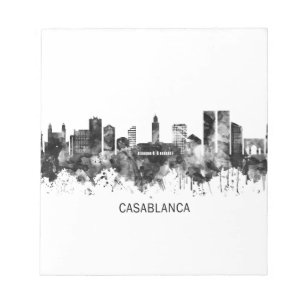 Casablanca Marokko Skyline BW Notizblock