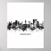 Casablanca Marokko Skyline BW Poster (Vorne)