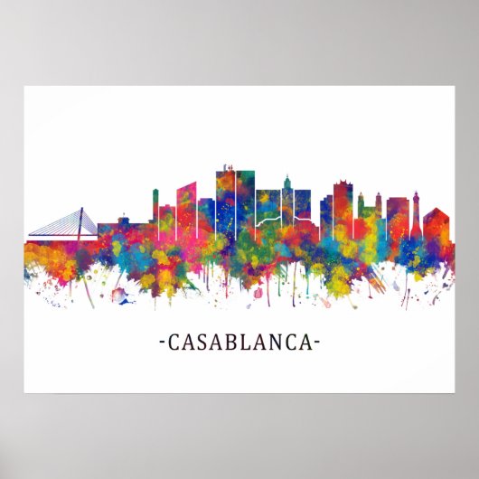 Casablanca Marokko Skyline Poster (Vorne)
