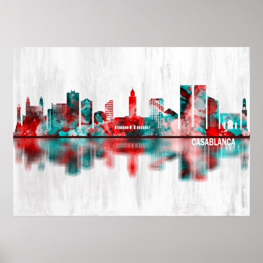 Casablanca Marokko Skyline Poster (Vorne)