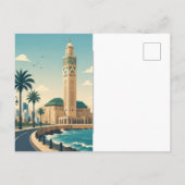 Casablanca Marokko Vector-Hassan 2-Moschee Postkarte (Rückseite)
