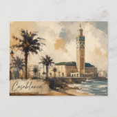 Casablanca Marokko Vector-Hassan 2-Moschee Postkarte (Vorderseite)