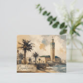 Casablanca Marokko Vector-Hassan 2-Moschee Postkarte (Stehend Vorderseite)