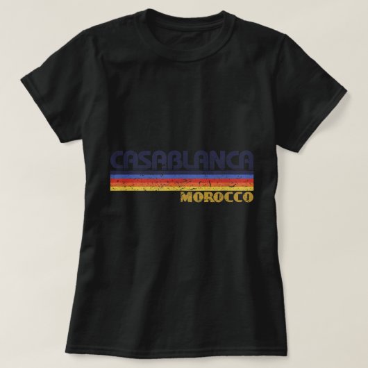 Casablanca Marokko Vintag 80er Style Retro T-Shirt (Design vorne)