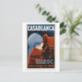 Casablanca Marokko Vintag Inspiriert Postkarte (Stehend Vorderseite)