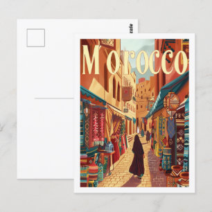 Casablanca Marokko Vintage Berühmter Reiseort Postkarte