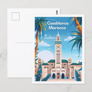 Casablanca Marokko Vintage berühmter Reiseort Postkarte