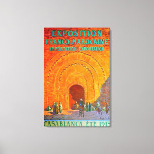 Casablanca Marokko Vintage Französisches Reiseplak Leinwanddruck