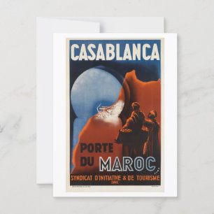 Casablanca Marokko Vintage-Inspiriert Postkarte