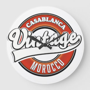 Casablanca Marokko Vintage-Logo Große Wanduhr