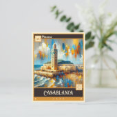 Casablanca, Marokko | Vintage Malerei Postkarte (Stehend Vorderseite)