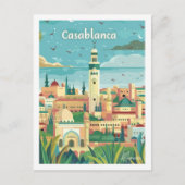 Casablanca Marokko Vintager Berühmter Reiseort Postkarte (Vorderseite)