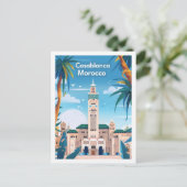 Casablanca Marokko Vintager Berühmter Reiseort Postkarte (Stehend Vorderseite)